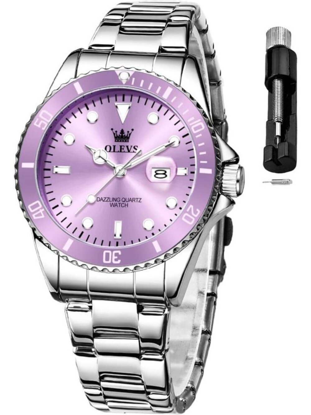 Elegant Women's Analog Watch - Waterproof, Luminous, Stainless Steel, Easy Read